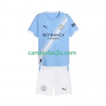 Camisolas de futebol Manchester City Criança Equipamento Principal 2025/26 Manga Curta